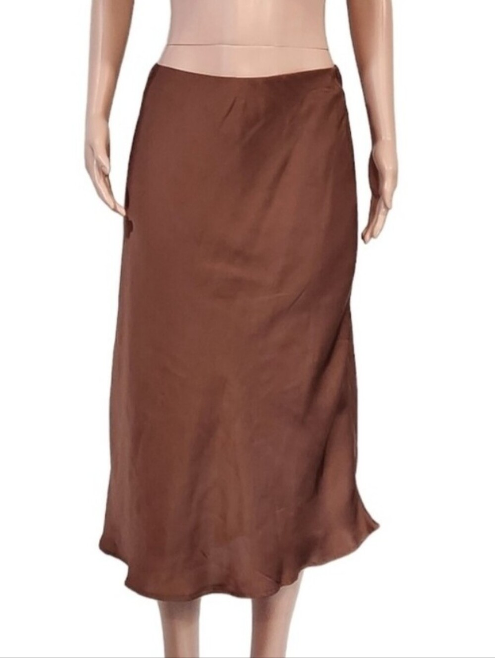 Nordstrom Rack Rust Satin Midi Slip Skirt
